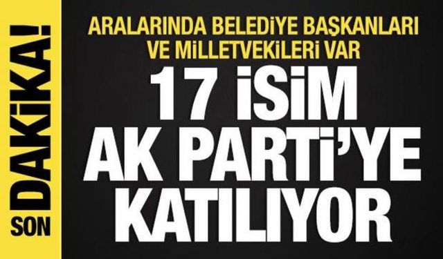 AK Parti'ye milletvekili ve belediye başkanları düzeyinde katılım olacak