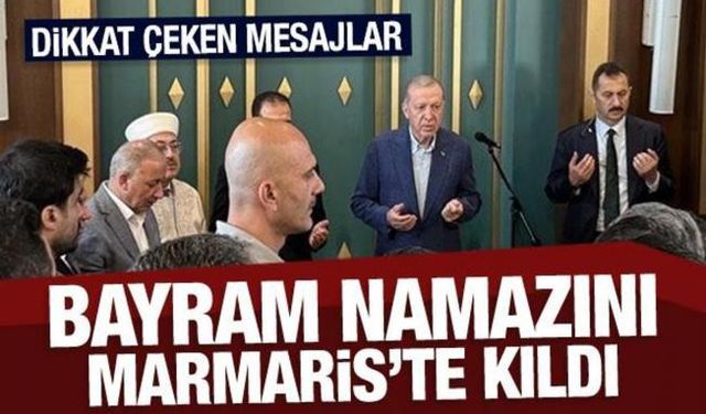 Cumhurbaşkanı Erdoğan bayram namazını Muğla'da kıldı