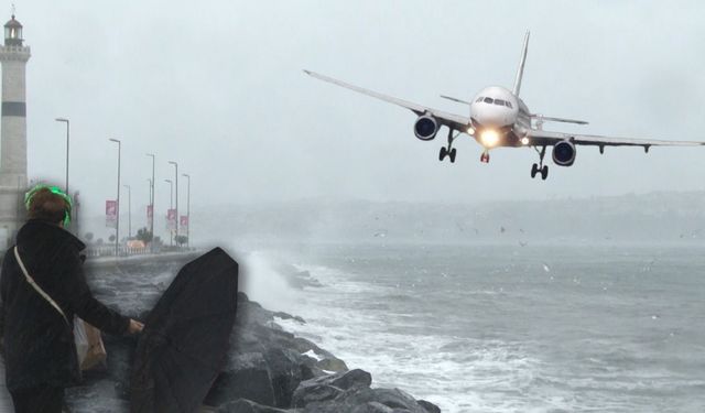 İstanbul'da hava ulaşımına rüzgar engeli! Uçaklar havada tur attı
