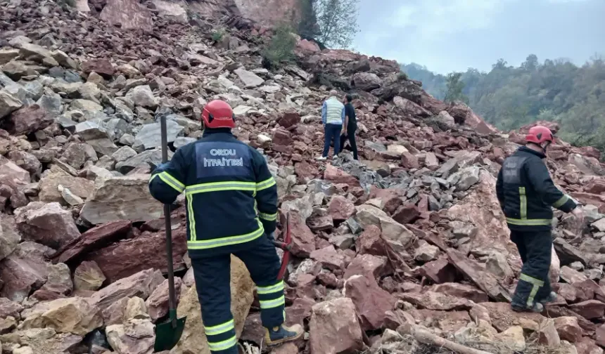 Ordu'da taş ocağında göçük