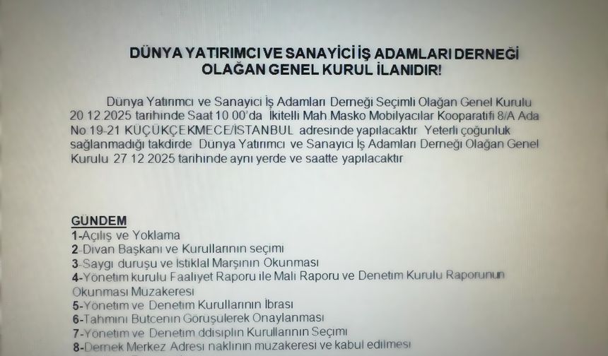 DUYSİAD - DÜNYA YATIRIMCI VE SANAYİCİ İŞ ADAMLARI DERNEĞİ